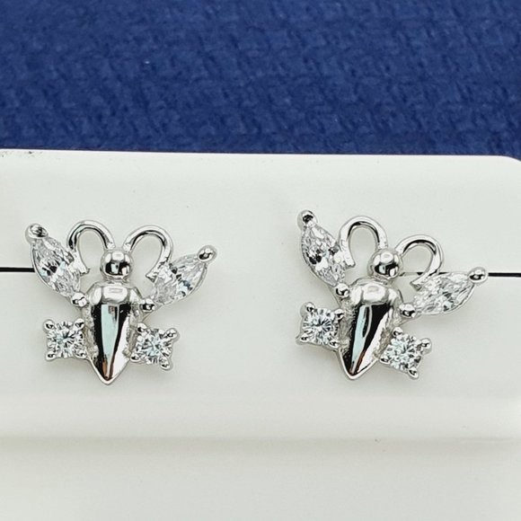 925 Sterling Silver CZ Stud Earrings for Women/Girl, US925P1226 - Picture 2 of 10